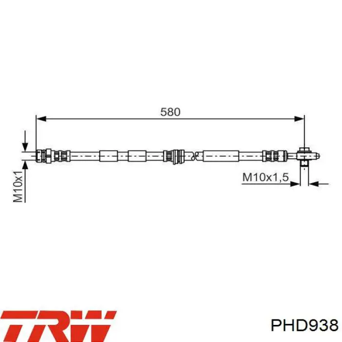 Latiguillos de freno delantero PHD938 TRW