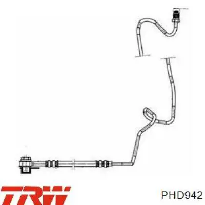 Tubo flexible de frenos trasero derecho  TRW PHD942