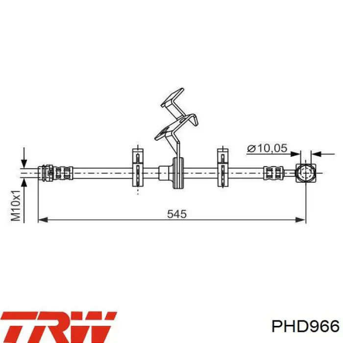 PHD966 TRW tubo flexible de frenos delantero izquierdo