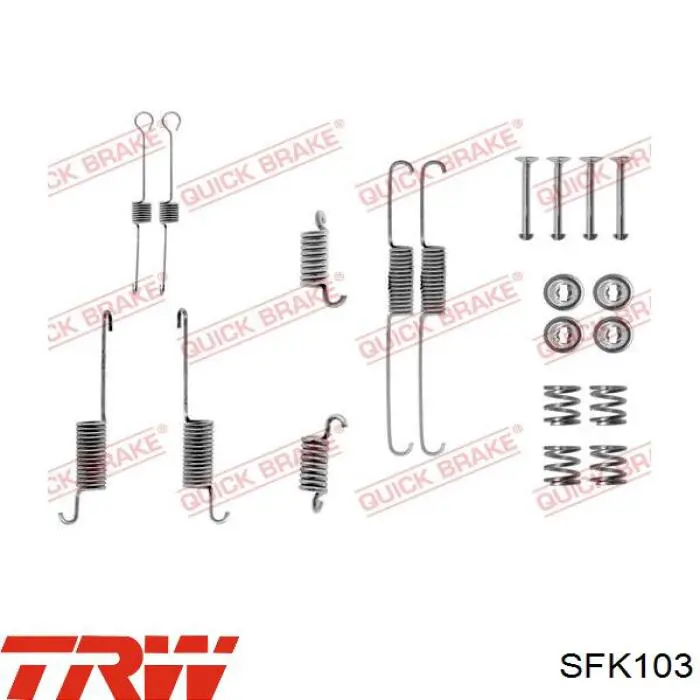 SFK103 TRW kit de montaje, zapatas de freno traseras