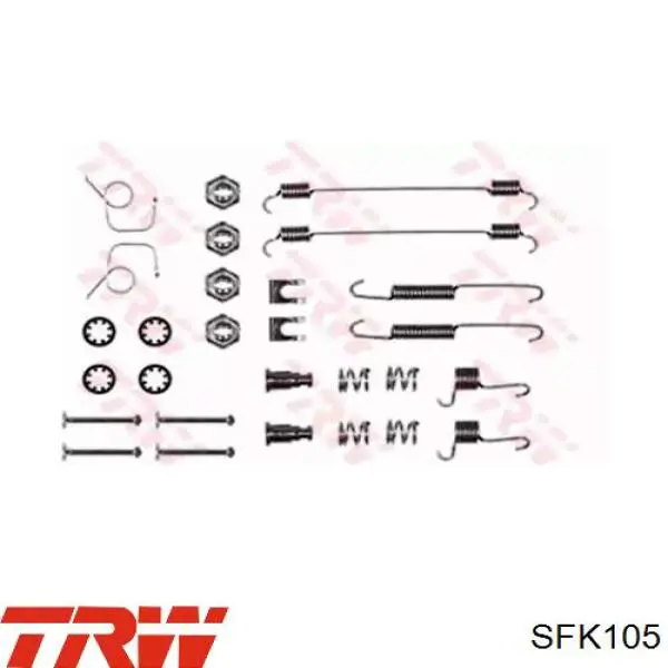 SFK105 TRW kit de montaje, zapatas de freno traseras