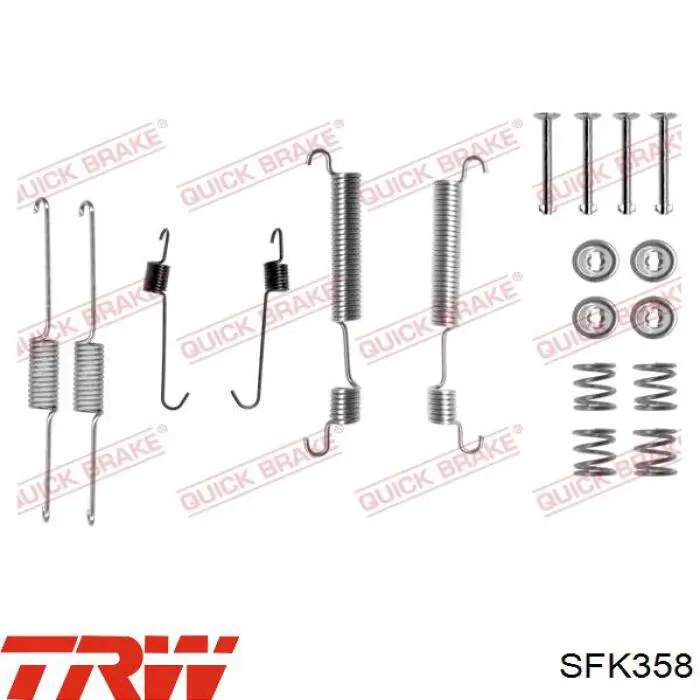 SFK358 TRW kit de montaje, zapatas de freno traseras