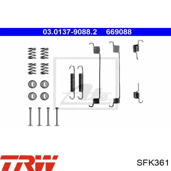Comprar SFK361 TRW Kit de montaje de zapatas de freno traseras