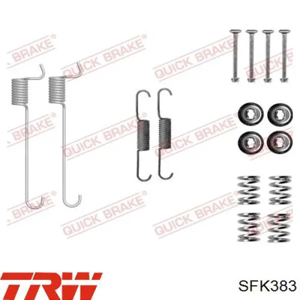 SFK383 TRW kit de montaje, zapatas de freno traseras