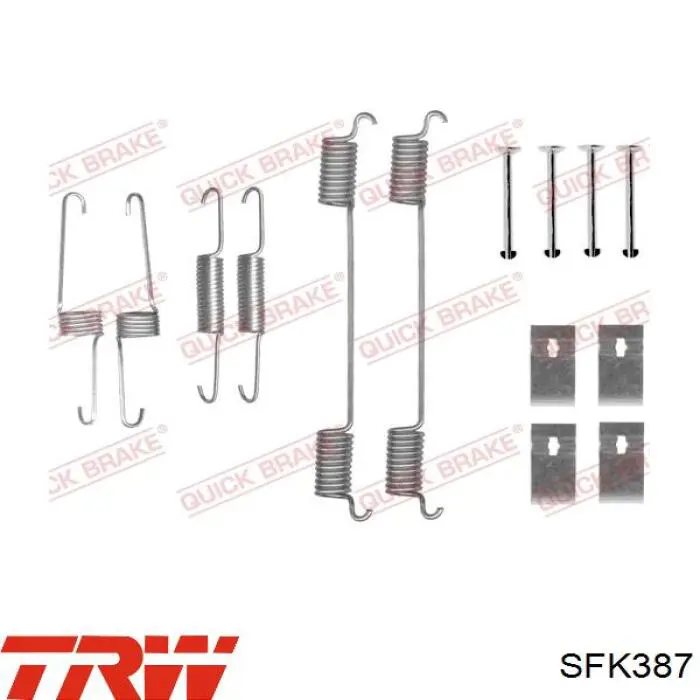 SFK387 TRW kit de montaje, zapatas de freno traseras