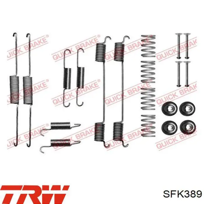 SFK389 TRW kit de montaje, zapatas de freno traseras