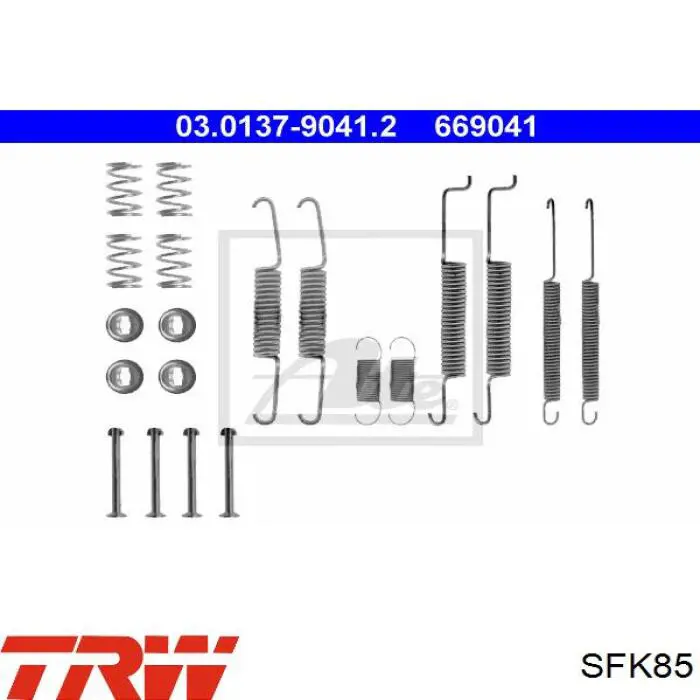 SFK85 TRW kit de montaje, zapatas de freno traseras