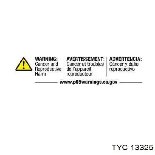 13325 TYC radiador refrigeración del motor