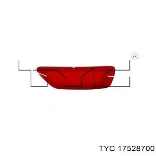 17528700 TYC reflector, parachoques trasero, derecho