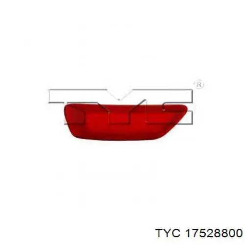 17528800 TYC reflector, parachoques trasero, izquierdo