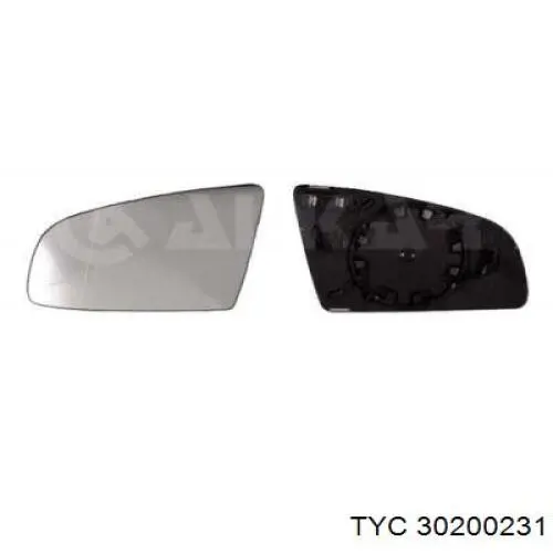 30200231 TYC cristal de espejo retrovisor exterior derecho