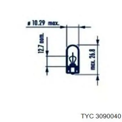 309-0040 TYC espejo retrovisor izquierdo