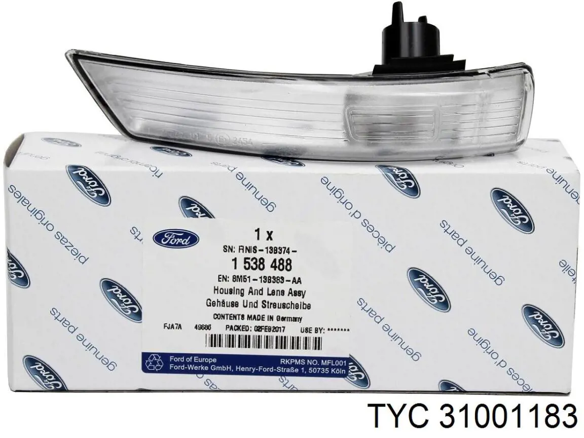 Luz intermitente de espejo retrovisor izquierdo 8M5113B383AA Ford