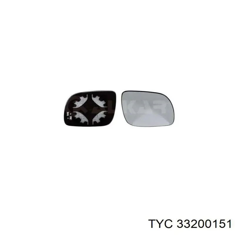 332-0015-1 TYC cristal de espejo retrovisor exterior derecho