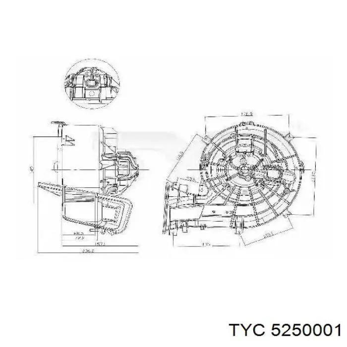 525-0001 TYC motor eléctrico, ventilador habitáculo