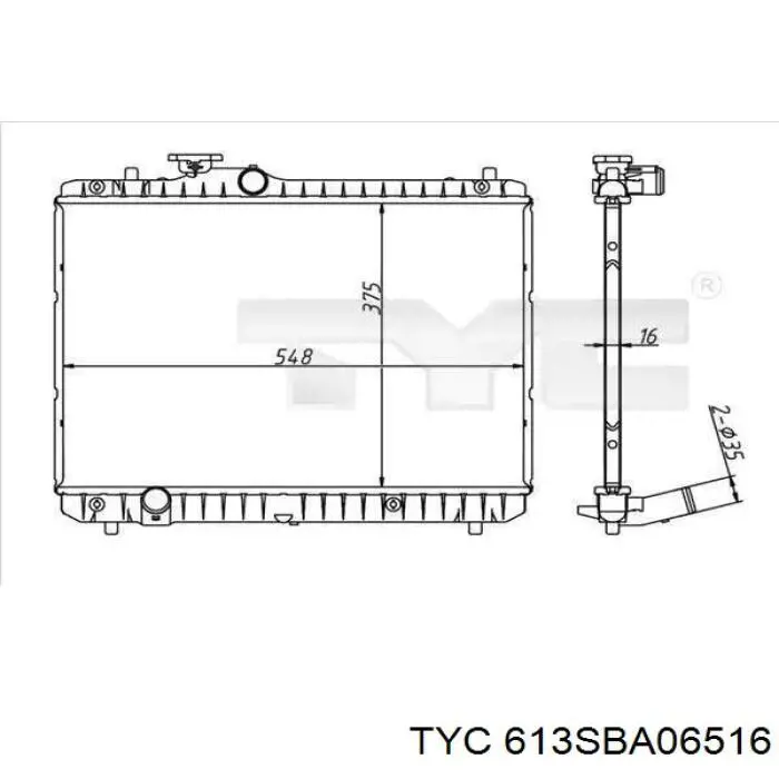 613SBA06516 TYC radiador