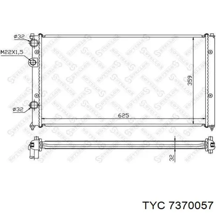 737-0057 TYC radiador refrigeración del motor