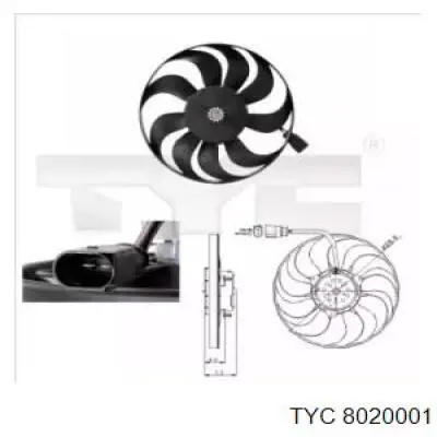 Ventilador de refrigeración completo derecho (motor y hélice) TYC 8020001 precio, desde 98,39 EUR