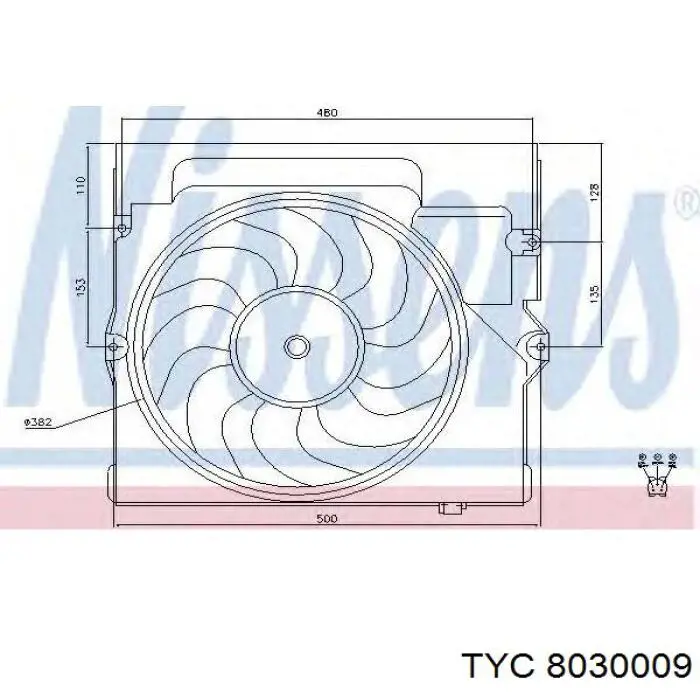 Difusor del radiador del aire acondicionado con ventilador y motor 200723W2 Polcar