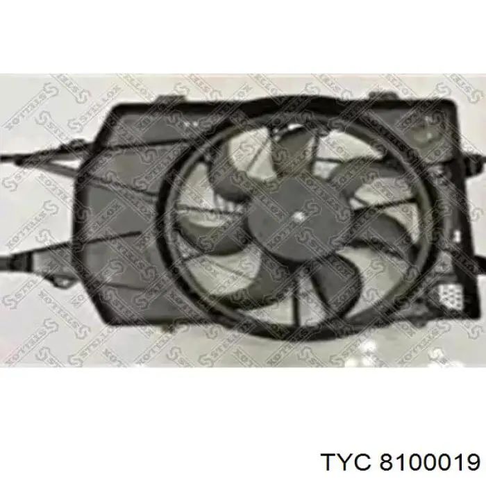 8100019 TYC difusor de radiador, ventilador de refrigeración, condensador del aire acondicionado, completo con motor y rodete