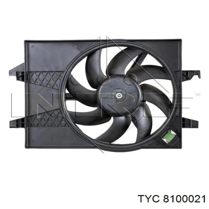 8100021 TYC difusor de radiador, ventilador de refrigeración, condensador del aire acondicionado, completo con motor y rodete