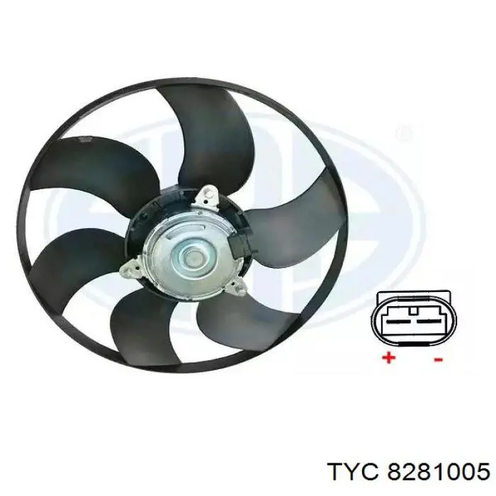 8281005 TYC difusor de radiador, ventilador de refrigeración, condensador del aire acondicionado, completo con motor y rodete