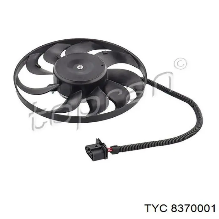 8370001 TYC ventilador (rodete +motor refrigeración del motor con electromotor derecho)