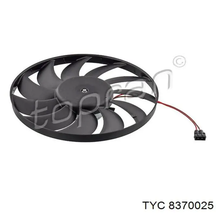 837-0025 TYC ventilador (rodete +motor refrigeración del motor con electromotor completo)