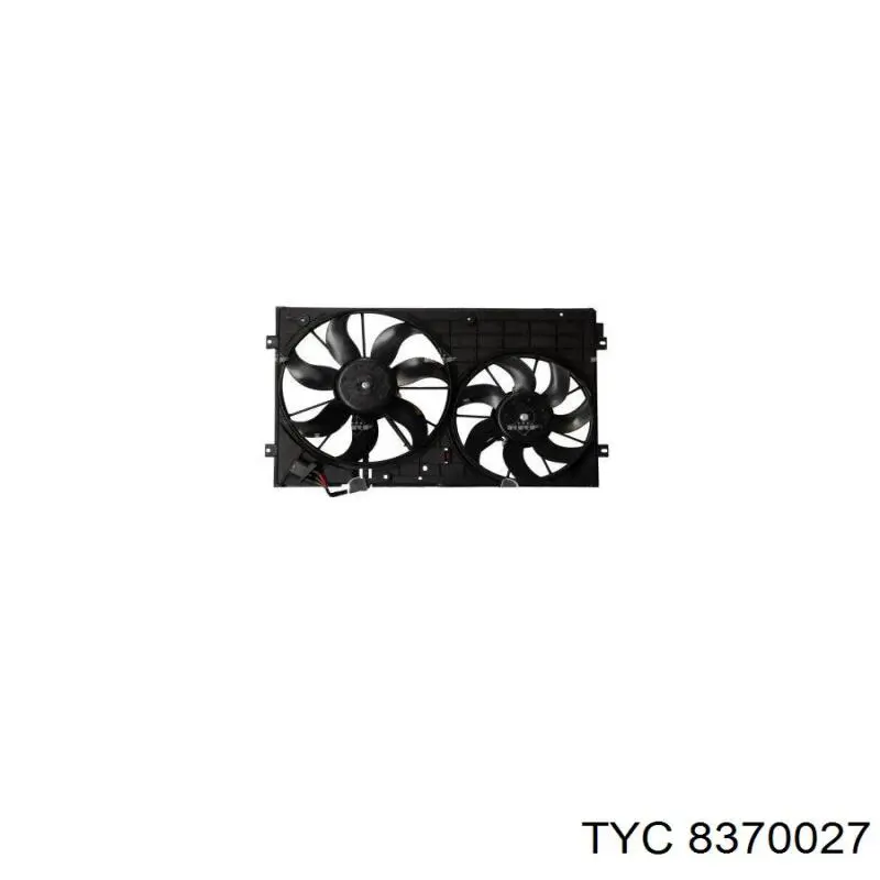 8370027 TYC difusor de radiador, ventilador de refrigeración, condensador del aire acondicionado, completo con motor y rodete