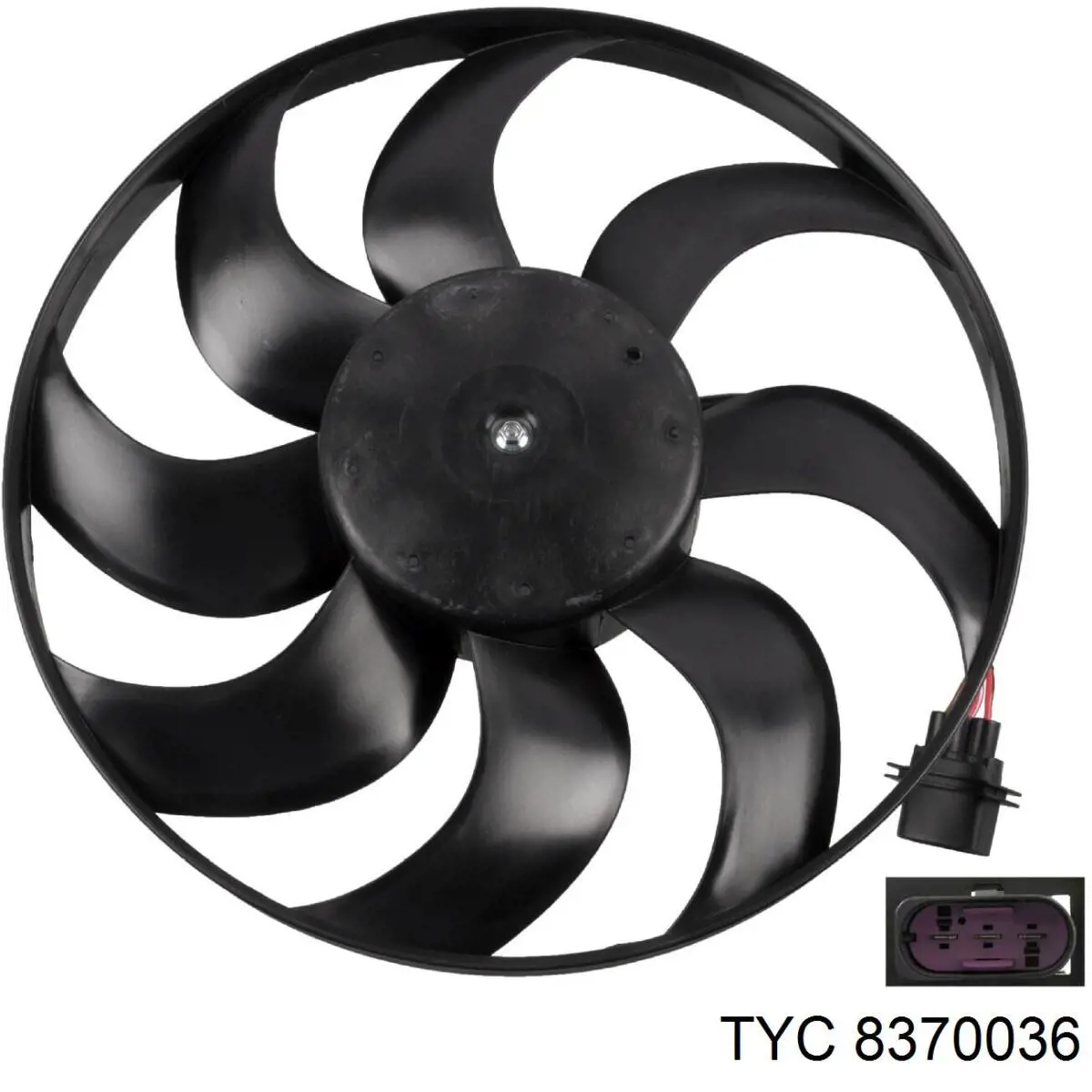 8370036 TYC ventilador (rodete +motor refrigeración del motor con electromotor completo)