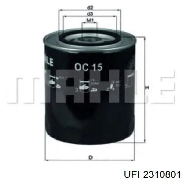 Filtro de aceite UFI 2310801 precio, desde 8,24 EUR