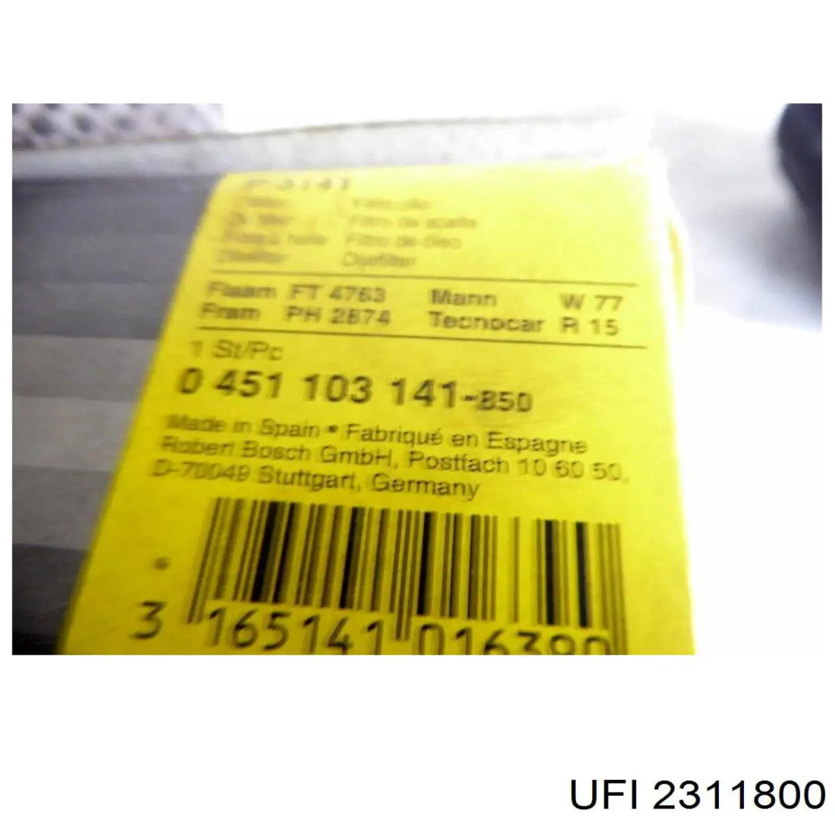 Comprar 2311800 UFI Filtros de aceite