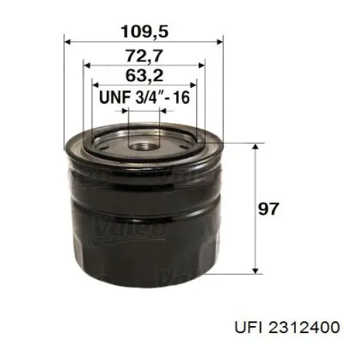 2312400 UFI filtro de aceite
