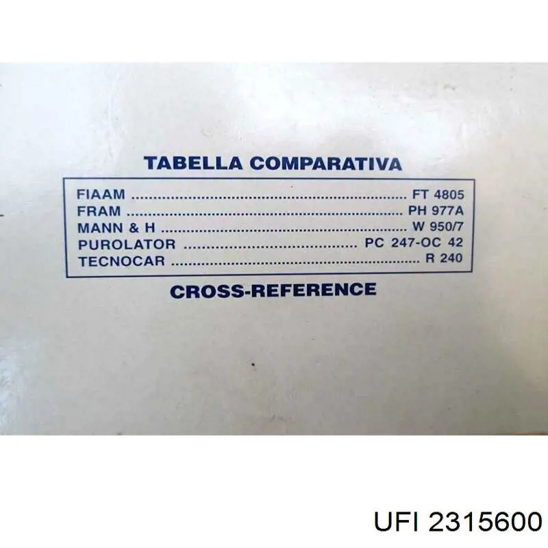 Comprar 2315600 UFI Filtros de aceite