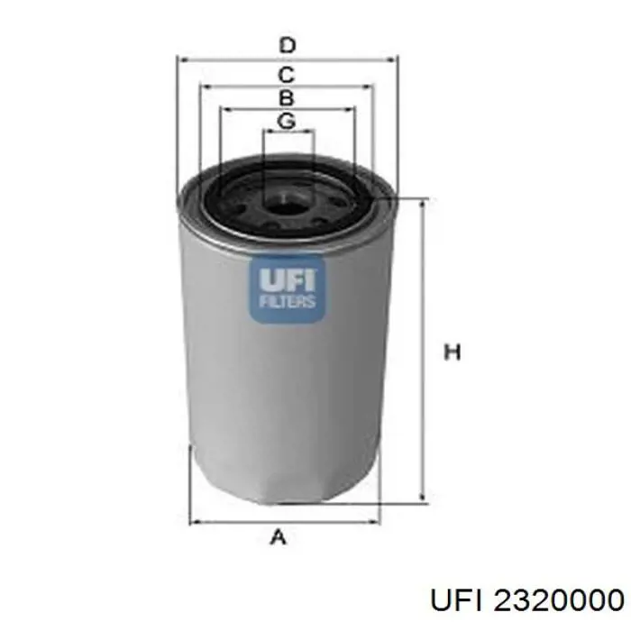 Filtro de aceite 2320000 UFI