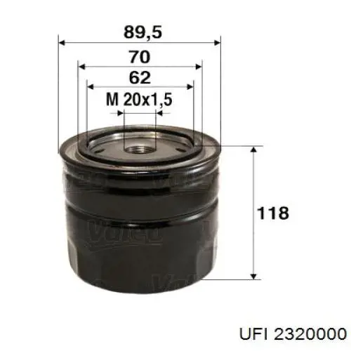 23.200.00 UFI filtro de aceite