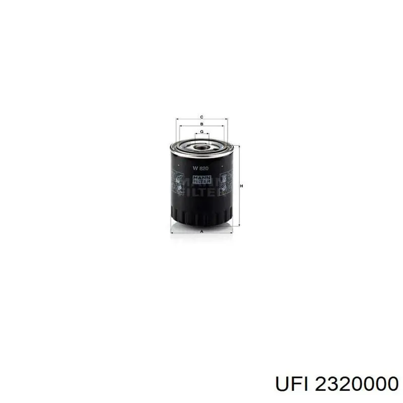 2320000 UFI Filtro aceite