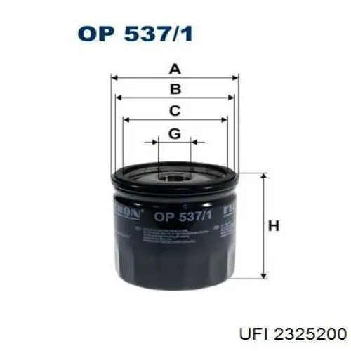 Comprar 2325200 UFI Filtros de aceite