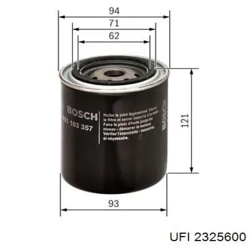 2325600 UFI filtro de aceite