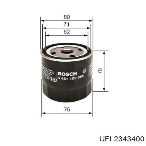 2343400 UFI Filtro aceite