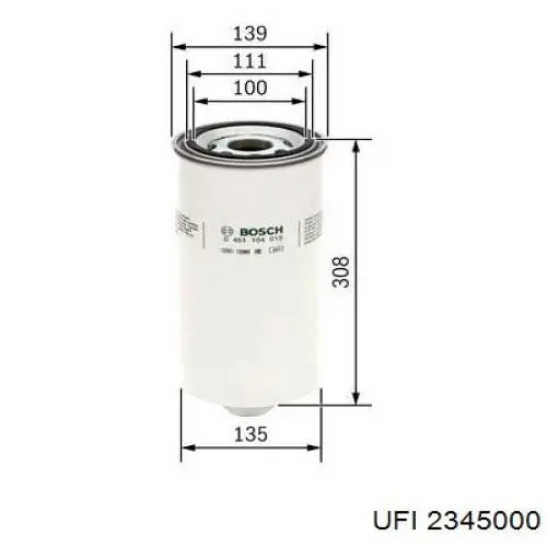 23.450.00 UFI filtro de aceite