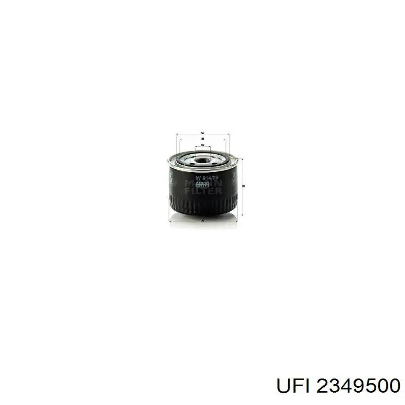 Filtro de aceite UFI 2349500 precio, desde 5,32 EUR