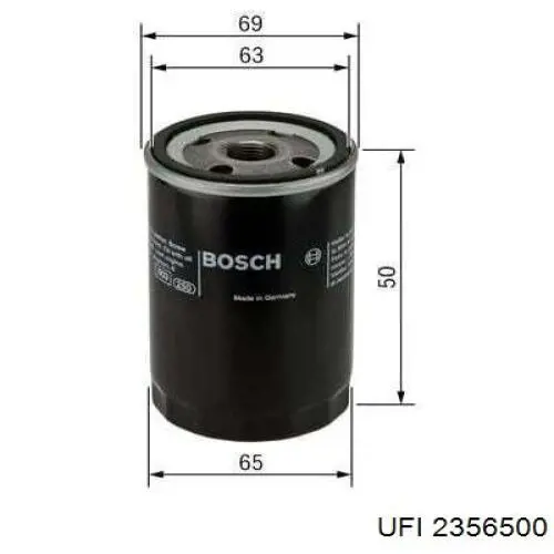 Filtro de aceite UFI 2356500 precio, desde 4,96 EUR