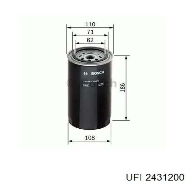 2431200 UFI filtro de combustible