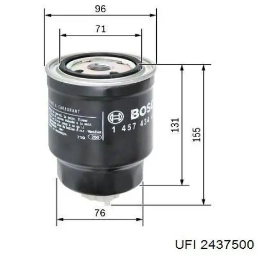 Filtro de gasoil UFI 2437500