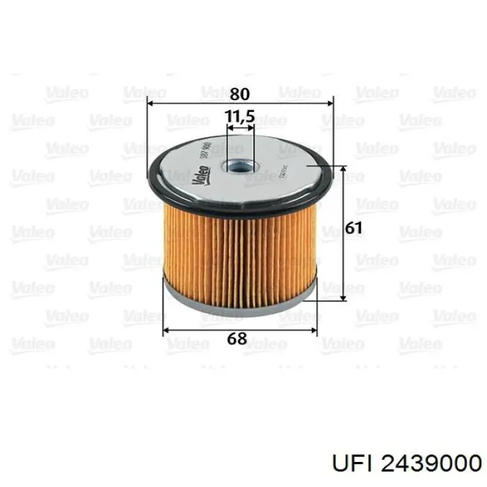 2439000 UFI filtro combustible