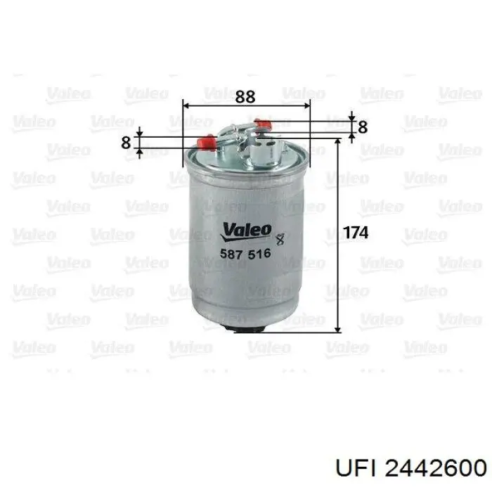 Filtro de combustible 2442600 UFI