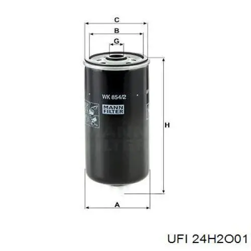 Comprar 24H2O01 UFI Filtro diesel