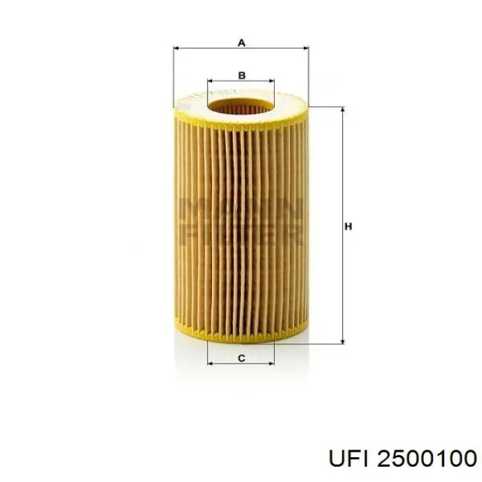 Filtro de aceite UFI 2500100 precio, desde 6,18 EUR