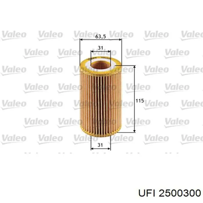 Filtro de aceite UFI 2500300 precio, desde 4,21 EUR